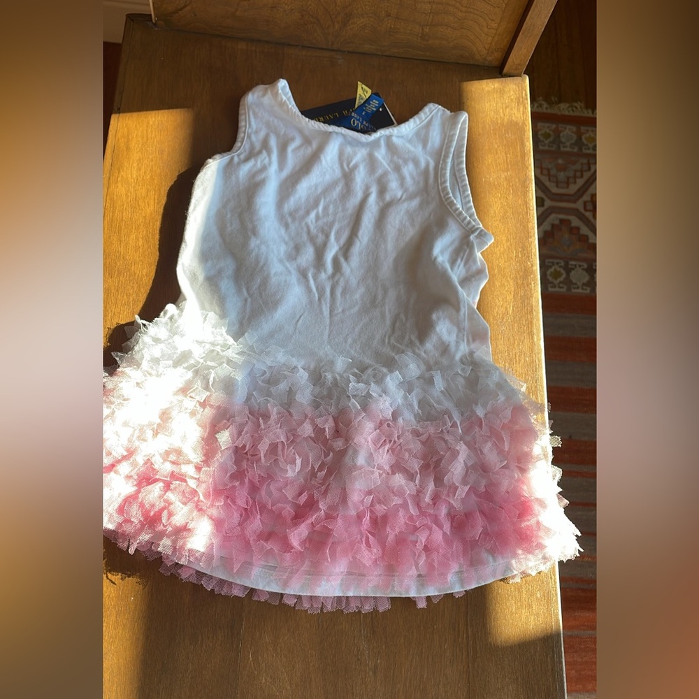 Polo by Ralph Lauren White and Pink Kids Casual Dress